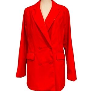 NWT HOUSE OF HARLOW 1960 VEGAN LEATHER BLAZER FULLY LINED